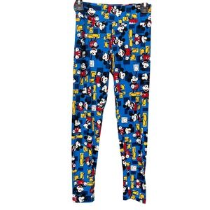 Disney Mickey Mouse Blue All Over Print Leggings Womens
